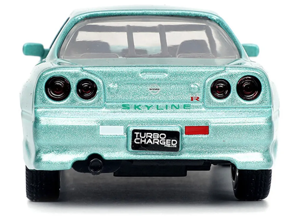 Brian's Nissan Skyline GT-R (BNR34) RHD (Right Hand Drive) Turquoise Metallic "Fast & Furious" Movie 1/32 Diecast Model Car by Jada