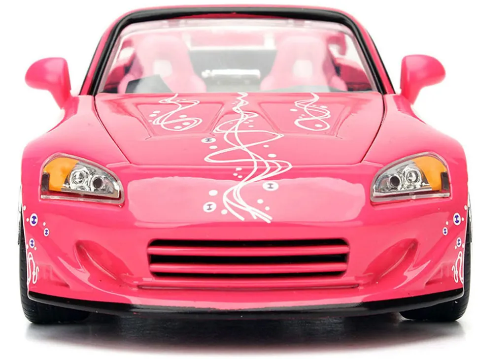 Brian's Nissan Skyline GT-R (R34) Silver Metallic with Blue Stripes and Suki's Honda S2000 Pink with Graphics Set of 2 Cars "Fast & Furious 25th Anniversary" "Fast & Furious" Series 1/24 Diecast Model Cars by Jada