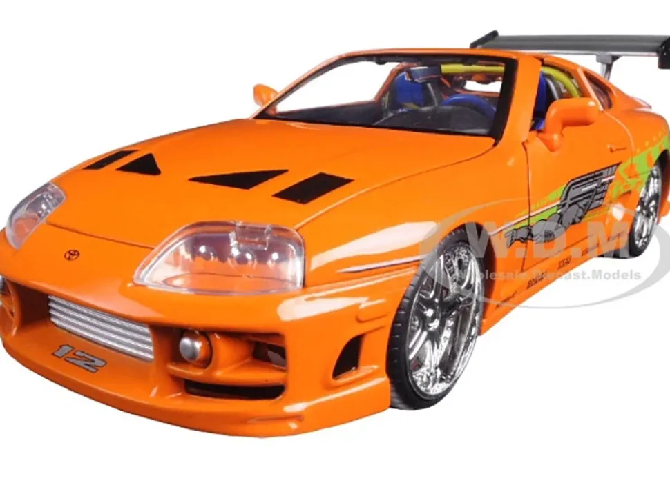 Brian's Toyota Supra Orange with Graphics "Fast & Furious 25th Anniversary" Series 1/24 Diecast Model Car by Jada