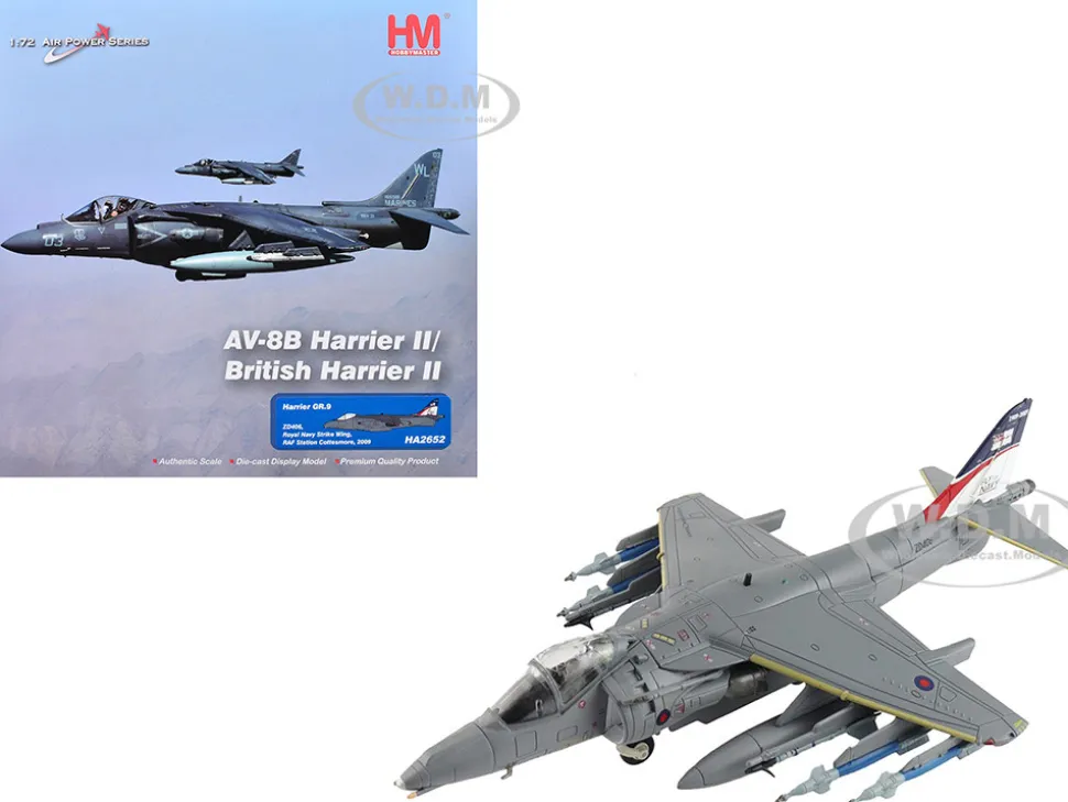 British Aerospace Harrier GR.9 Aircraft "ZD406, Royal Navy Strike Wing, RAF Station Cottesmore" (2009) British Royal Air Force/Navy "Air Power Series" 1/72 Diecast Model by Hobby Master
