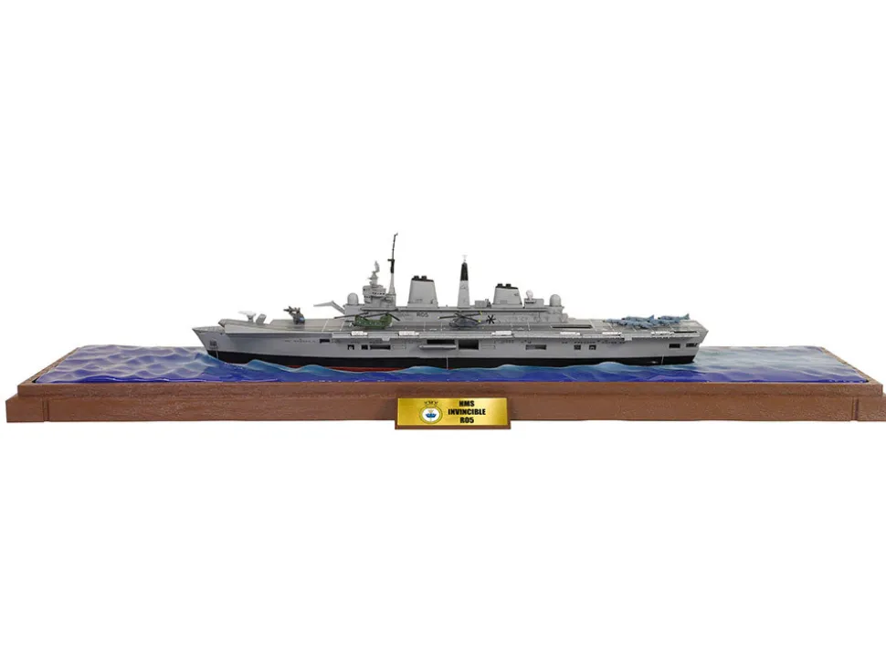 British HMS Invincible (R05) Aircraft Carrier Waterline Edition "Falklands War" (1982) British Royal Navy "Battleship" Series 1/700 Diecast Model by Metal Proud