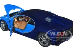 Bugatti Chiron Blue Dark Blue Two-Tone NEX Models Series 1/24 Diecast Model Car Welly 24077W-BL