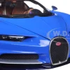 2016 Bugatti Chiron Blue 1/18 Diecast Model Car Bburago 11040