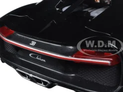 2016 Bugatti Chiron Red with Black 1/18 Diecast Model Car Bburago 11040