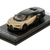 Bugatti Chiron Supersport Silk Gold Metallic and Nocturne Black Hypercar League Collection 1/64 Diecast Model Car PosterCars H10B