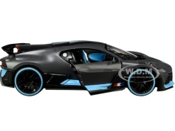 Bugatti Divo Satin Charcoal Gray Carbon Blue Accents Special Edition 1/24 Diecast Model Car Maisto 31526