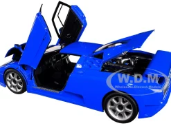 Bugatti EB110 SS Super Sport French Racing Blue Silver Wheels 1/18 Model Car Autoart 70917