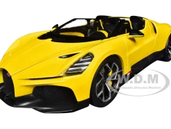 Bugatti Mistral Yellow with Carbon Accents 1/18 Diecast Model Car by Bburago