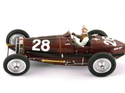 Bugatti T59 #28 Tazio Nuvolari Monaco GP 1934 Driver Mounted Etorre Bugatti Jean Bugatti Figures 1/18 Models Le Mans Miniatures FLM18000228M