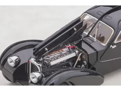 1938 Bugatti Type 57SC Atlantic Disc Wheels Black 1/43 Diecast Model Car Autoart 50946