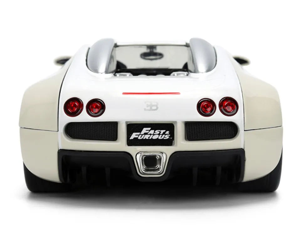 2011 Bugatti Veyron White and Tan "Furious 7" (2015) Movie "25 Years of Fast & Furious" Series 1/24 Diecast Model Car by Jada