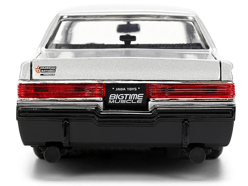 1987 Buick Grand National #7 "Buick Racing" Matt Silver Metallic with Red and Black Stripes "Bigtime Muscle" Series 1/24 Diecast Model by Jada