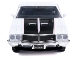 1970 Buick GSX Apollo White with Black and Red Stripes 1/43 Diecast Model by IXO Models
