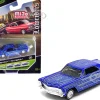 1965 Buick Riviera Candy Blue with Graphics "Lowriders" "Maisto Design" Series 1/64 Diecast Model Car by Maisto