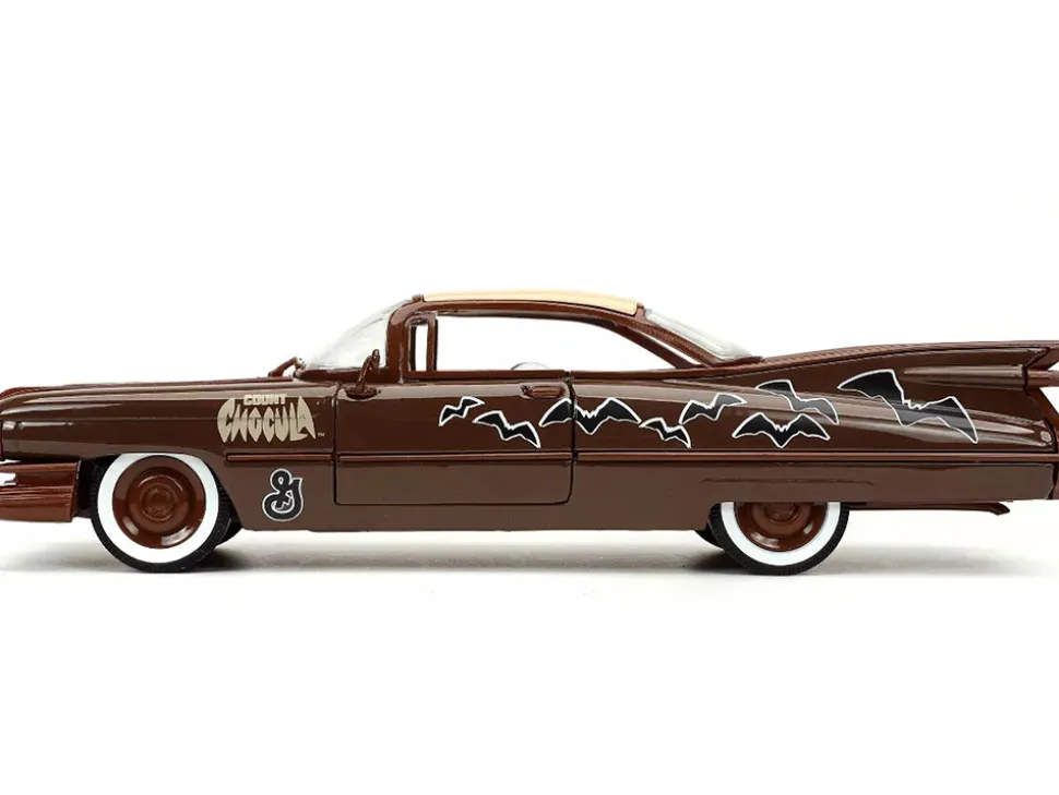 1959 Cadillac Coupe DeVille Brown White Graphics Count Chocula Diecast Figurine Hollywood Rides Series 1/24 Diecast Model Car Jada 32204