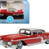 1957 Cadillac Eldorado Brougham Dakota Red Silver Metallic Top 1/87 HO Scale Diecast Model Car Oxford Diecast 87CE57002