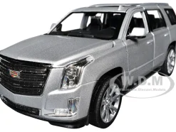 2017 Cadillac Escalade with Sunroof Silver Metallic 1/24-1/27 Diecast Model Car by Welly