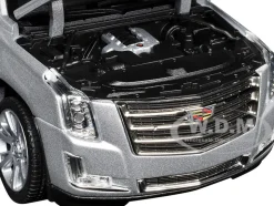 2017 Cadillac Escalade with Sunroof Silver Metallic 1/24-1/27 Diecast Model Car by Welly