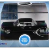 1961 Cadillac Sedan DeVille Ebony Black with White Interior 1/87 (HO) Scale Diecast Model Car by Oxford Diecast