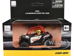 Can-Am Maverick Sport XRC 1000R Red and Gray with Driver Figure 1/32 Diecast Model by BRP Models