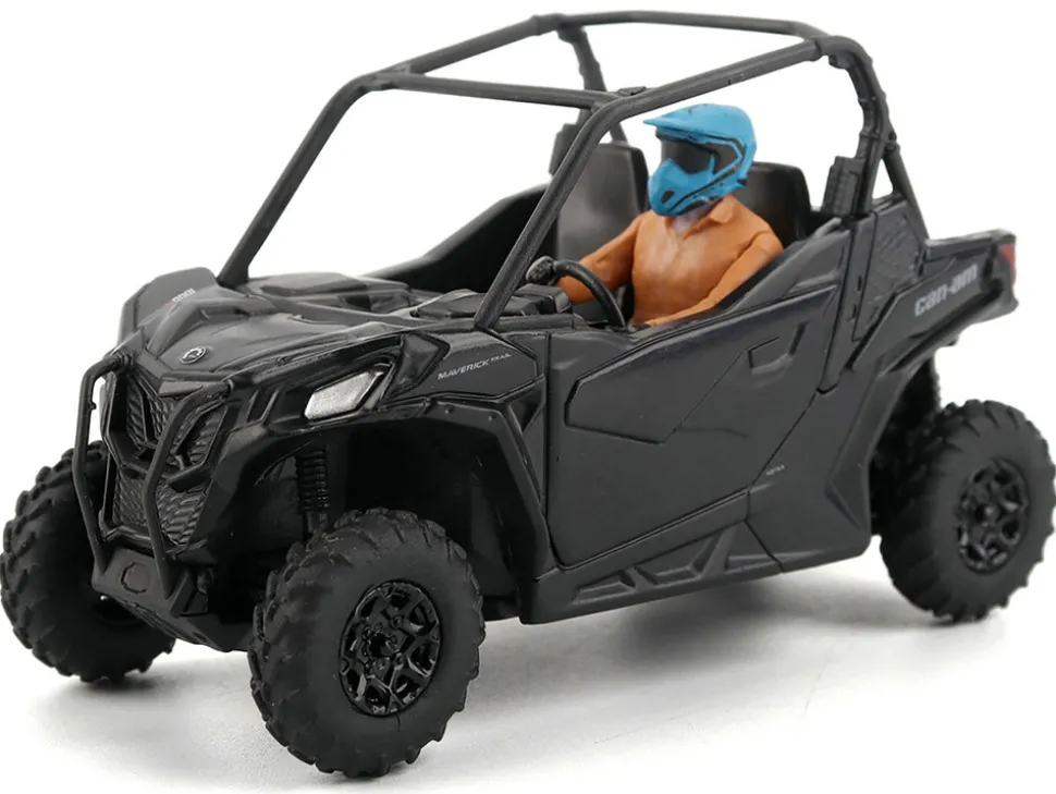 Can-Am Maverick Trail DPS 1000 Matt Black with Driver Figure 1/32 Diecast Model by BRP Models