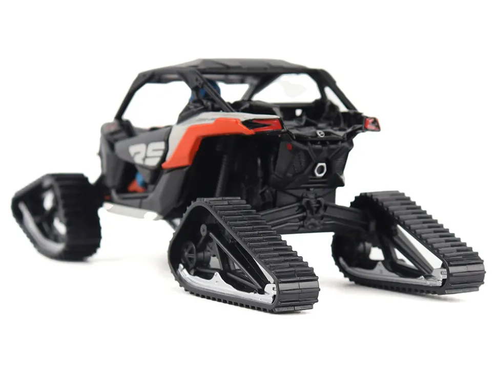Can-Am Maverick X3 X RS Turbo RR Winter Version Chalk Gray and Magma Red with Driver Figure 1/32 Diecast Model by BRP Models