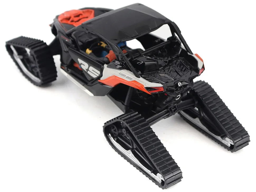 Can-Am Maverick X3 X RS Turbo RR Winter Version Chalk Gray and Magma Red with Driver Figure 1/32 Diecast Model by BRP Models