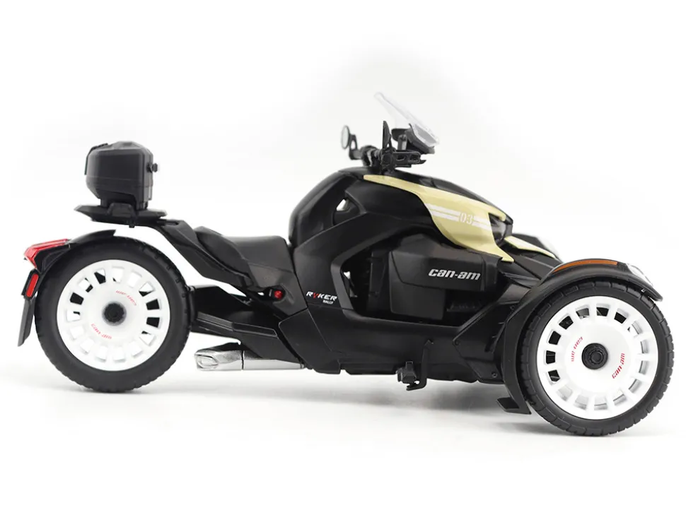 Can-Am Ryker Rally 3-Wheel Motorcycle Sand Storm and Black 1/12 Diecast Model by BRP Models