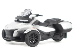 Can-Am Spyder RT 3-Wheel Motorcycle Hyper Silver Metallic with Driver Figure 1/32 Diecast Model by BRP Models