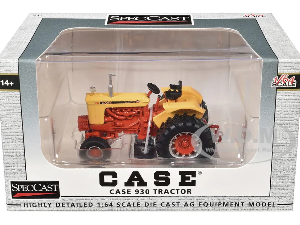 Case 930 Open Station Tractor Yellow and Orange 1/64 Diecast Model by SpecCast
