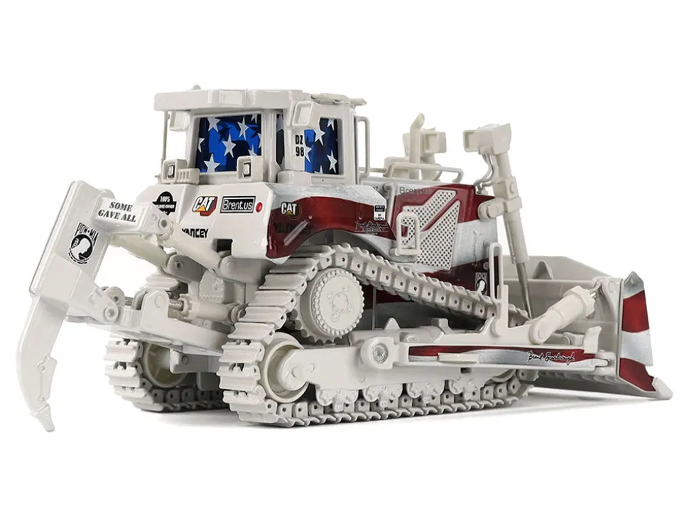 CAT Caterpillar D8T Track Type Tractor with Single Shank Ripper "Brent Scarbrough & Co." Patriotic Livery "High Line" Series 1/50 Diecast Model by Diecast Masters