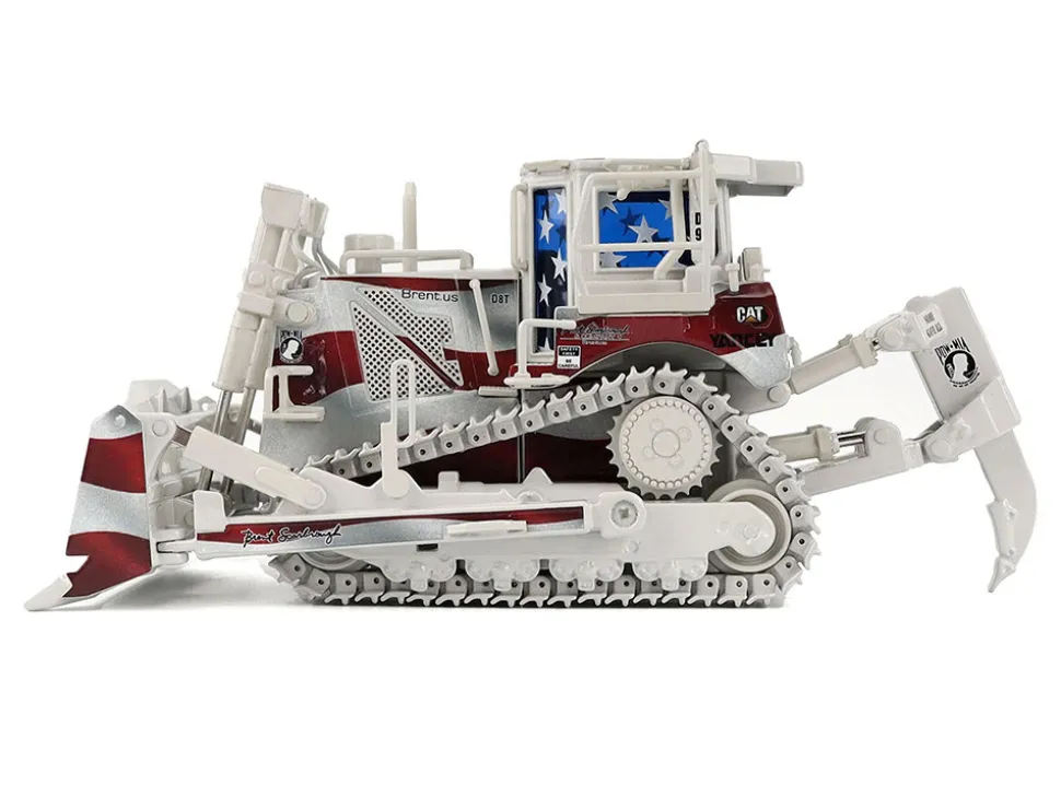 CAT Caterpillar D8T Track Type Tractor with Single Shank Ripper "Brent Scarbrough & Co." Patriotic Livery "High Line" Series 1/50 Diecast Model by Diecast Masters