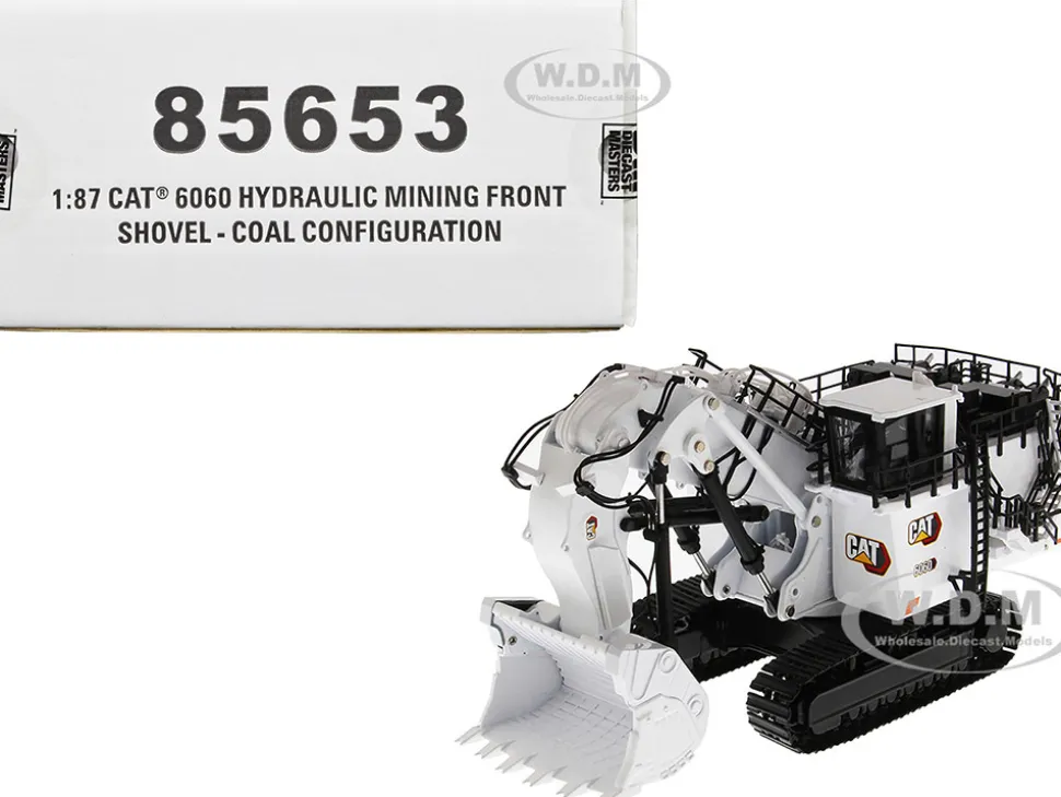 CAT Caterpillar 6060 Hydraulic Mining Front Shovel Coal Configuration White High Line Series 1/87 HO Diecast Model Diecast Masters 85653