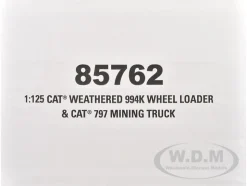 CAT Caterpillar 994K Wheel Loader and 797 Mining Truck Yellow (Weathered) Set of 2 Pieces 