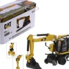 CAT Caterpillar M323F Railroad Wheeled Excavator 3 Accessories High Line Series 1/87 HO Diecast Model Diecast Masters 85612