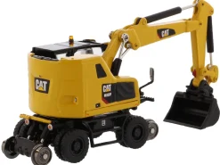 CAT Caterpillar M323F Railroad Wheeled Excavator 3 Accessories High Line Series 1/87 HO Diecast Model Diecast Masters 85612