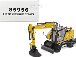 CAT Caterpillar M318 Wheeled Excavator Yellow Operator High Line Series 1/50 Diecast Model Diecast Masters 85956