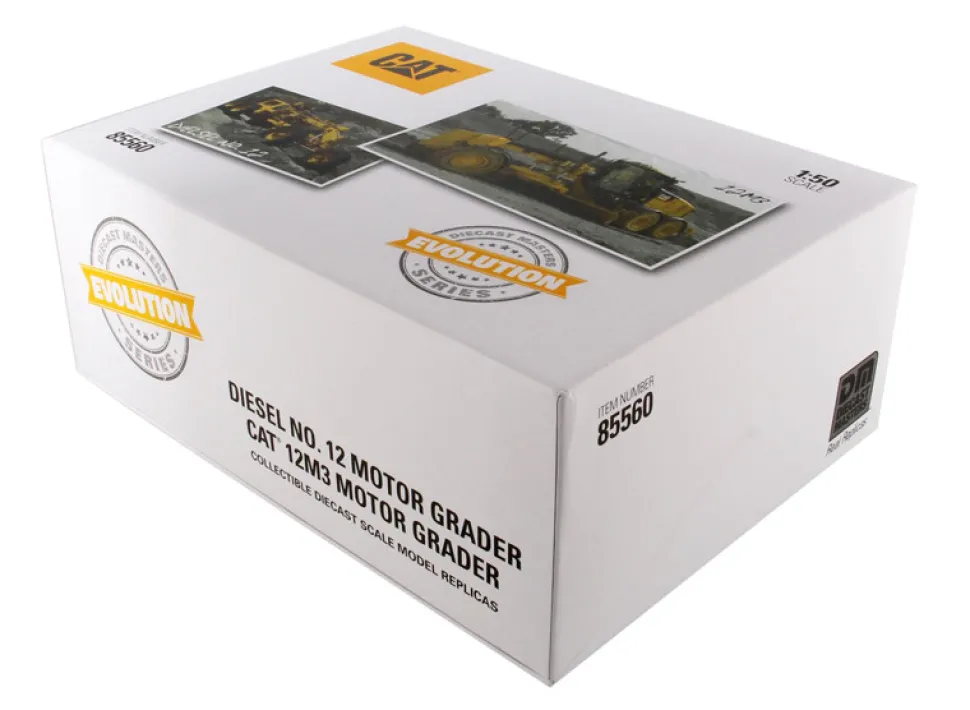 Cat Caterpillar No 12 Motor Grader Circa 1939-1959 Cat Caterpillar 12M3 Motor Grader Current Operators Evolution Series Set 2 pieces 1/50 Diecast Models Diecast Masters 85560