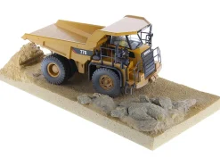 CAT Caterpillar 770 Off Highway Truck Yellow Weathered with Operator Weathered Series 1/50 Diecast Model Diecast Masters 85756
