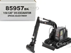 CAT Caterpillar 315 Track Type Hydraulic Excavator Special Black Finish with Operator High Line Series 1/50 Diecast Model Diecast Masters 85957BK
