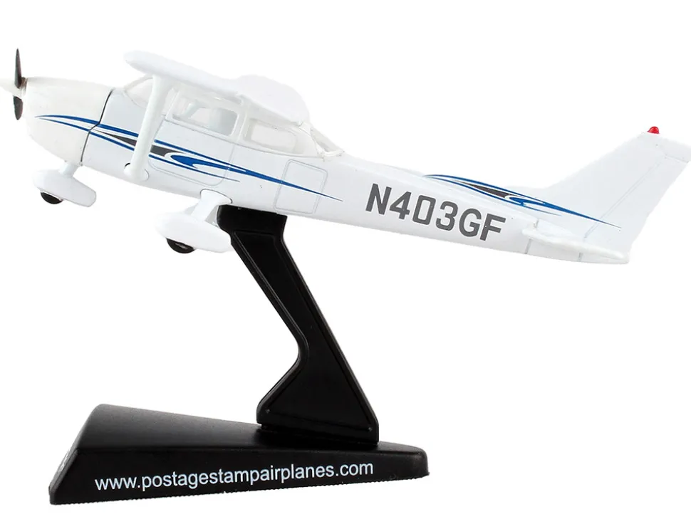 Cessna 172 Skyhawk Light Aircraft N403GF White 1/87 HO Diecast Model Airplane Postage Stamp PS5603-2
