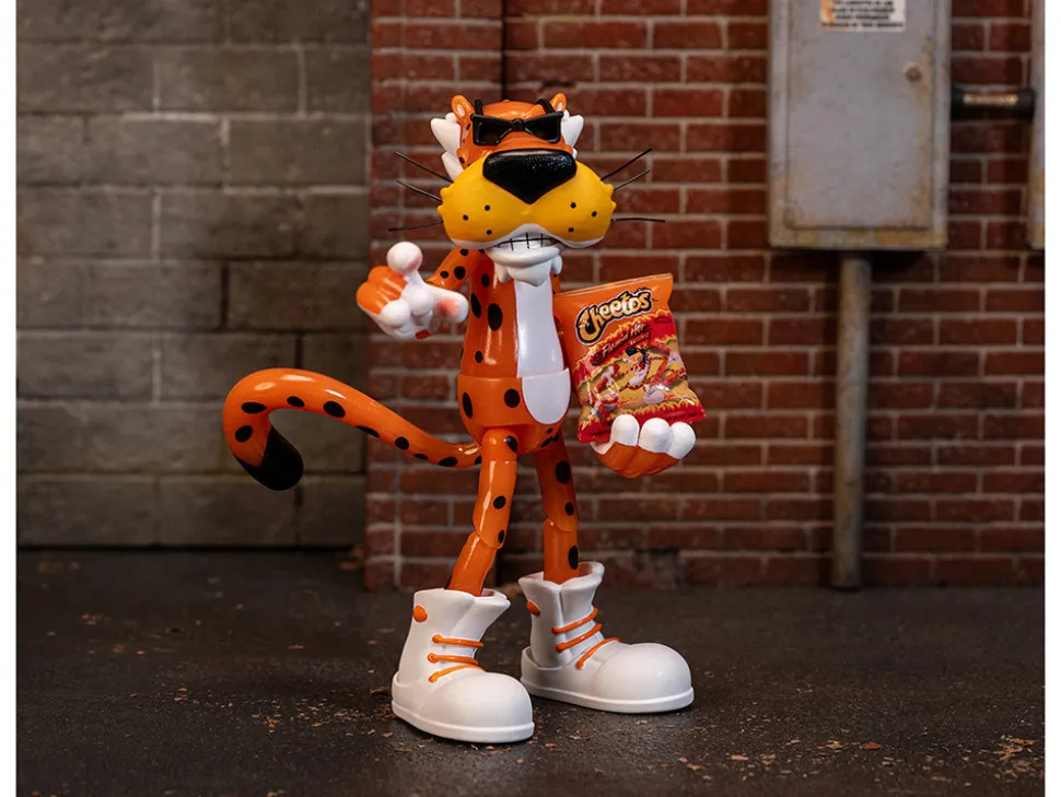 Chester Cheetah 5.5" Glow-in-the-Dark Figure with Accessories and Alternate Head and Hands "Flamin' Hot Cheetos Crunchy" Model by Jada