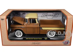 1958 Chevrolet Apache Cameo Pickup Truck Brown with Beige Top Limited Edition to 5250 pieces Worldwide 1/24 Diecast Model Car by M2 Machines