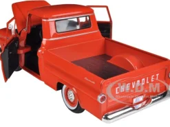 1958 Chevrolet Apache Fleetside Pickup Orange 1/24 Diecast Car Model Motormax 79311