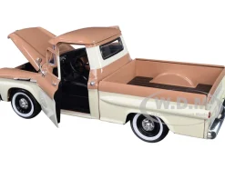 1958 Chevrolet Apache Fleetside Pickup Truck Brown and Beige 1/24 Diecast Model Car Motormax 79311