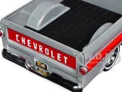 1958 Chevrolet Apache Fleetside Pickup Truck Lowrider Gray with Red Top Get Low Series 1/24 Diecast Model Car Motormax 79033gry