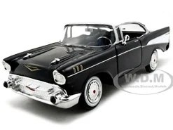 1957 Chevrolet Bel Air Black 1/24 Diecast Car Model Motormax 73228