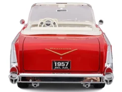1957 Chevrolet Bel Air Convertible Red with White Interior "Special Edition" Series 1/18 Diecast Model Car by Maisto