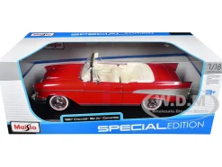 1957 Chevrolet Bel Air Convertible Red with White Interior 