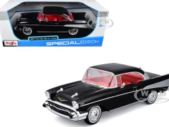 1957 Chevrolet Bel Air Coupe Black with Red Interior 